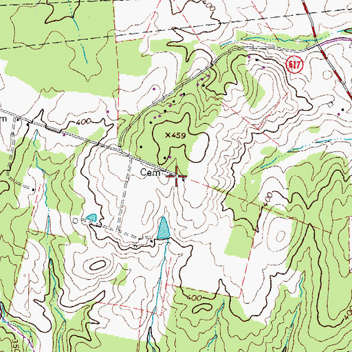Topographic Map of Allen Cemetery, VA