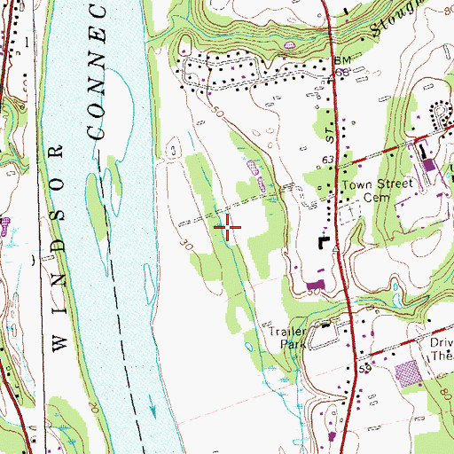 Topographic Map of Roberts Farm Airport, CT