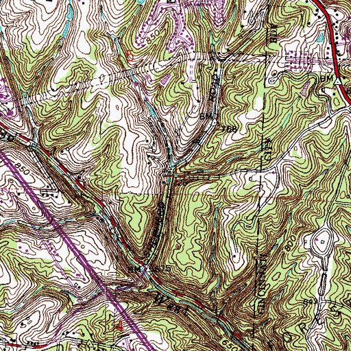 Topographic Map of Bruce Creek, OH