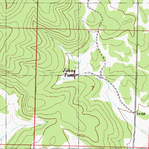 Topographic Map of Johns Tank, AZ