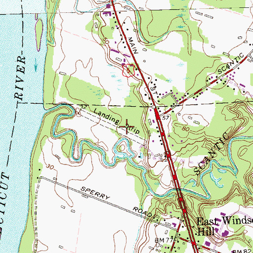 Topographic Map of Bancroft Airport, CT