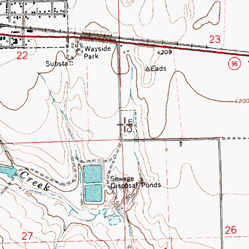 Topographic Map of Eads Cemetery, CO