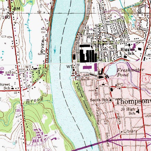 Topographic Map of Bootleggers Seaplane Base, CT