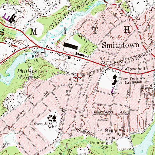 Topographic Map of Saint Andrew's Lutheran Church, NY