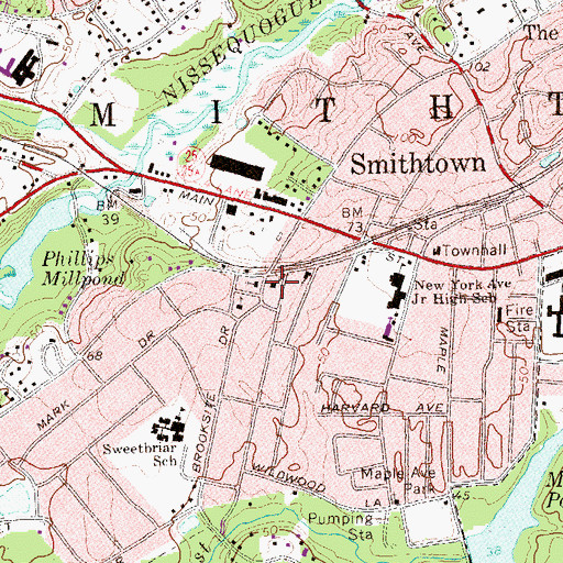 Topographic Map of Saint Thomas of Canterbury Episcopal Church, NY