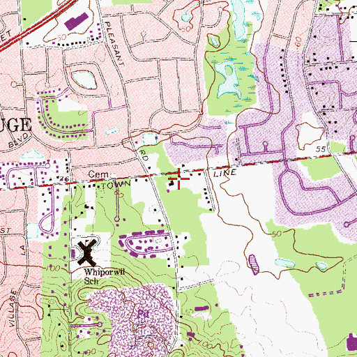 Topographic Map of Calvary Lutheran Church, NY