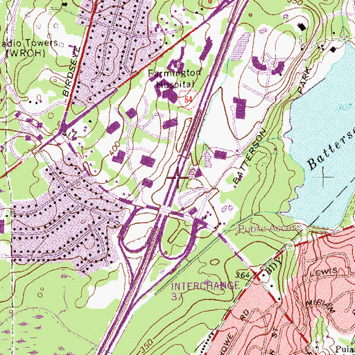 Topographic Map of Otis Helistop Division of UTC Heliport, CT