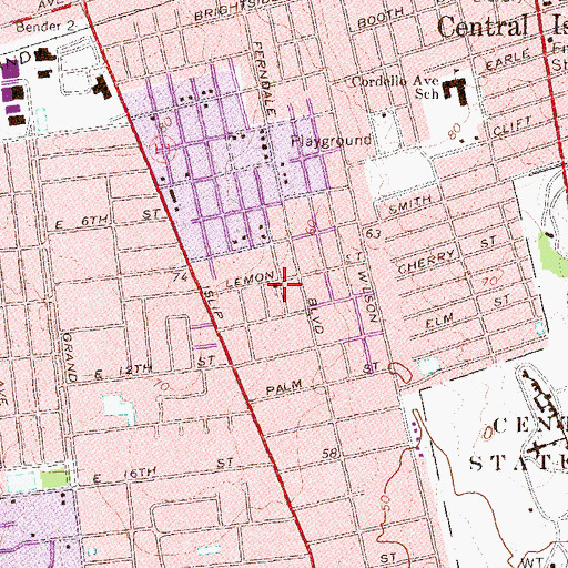 Topographic Map of Hope Missionary Baptist Church, NY