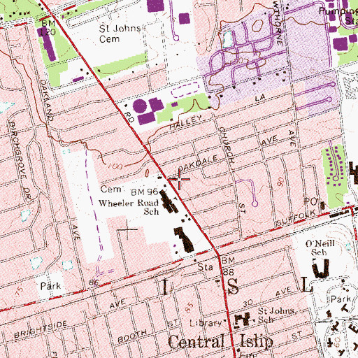 Topographic Map of First United Methodist Church, NY