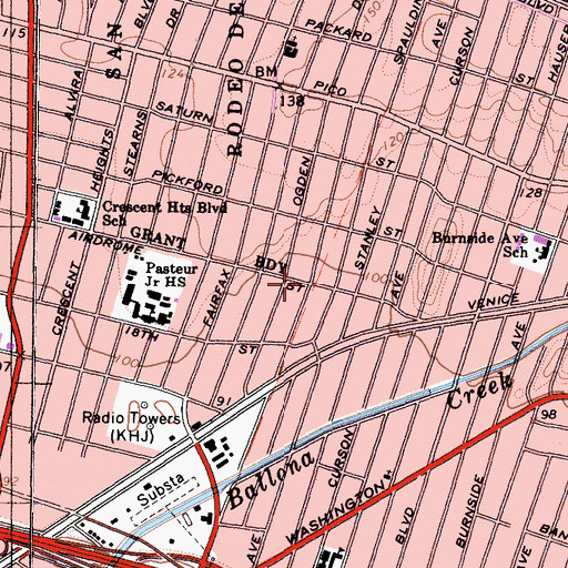 Topographic Map of Picfair Village, CA