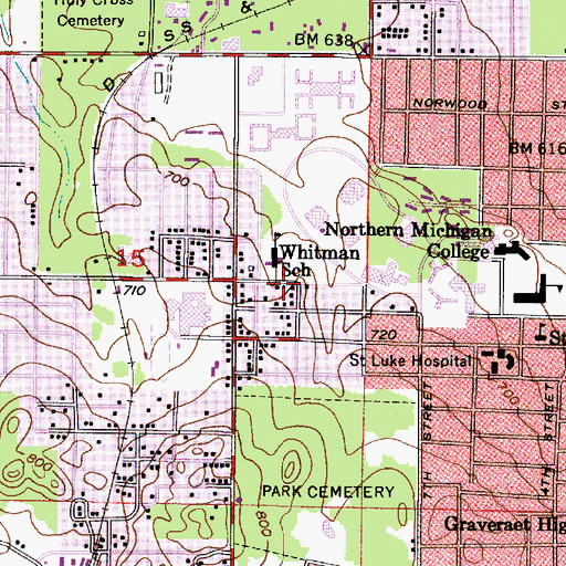 Topographic Map of Grace United Methodist Church, MI
