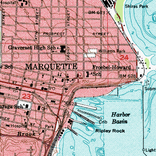 Topographic Map of Saint Paul's Episcopal Church, MI