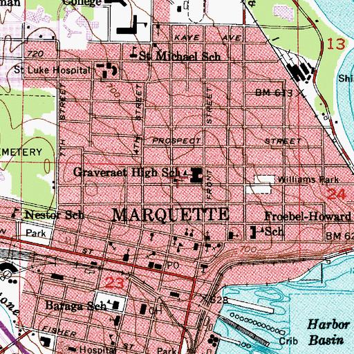 Topographic Map of Calvary Lutheran Church, MI