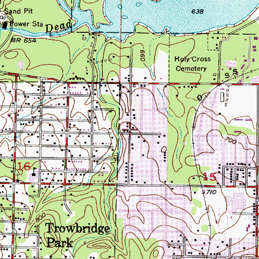 Topographic Map of Marquette Bible Church, MI