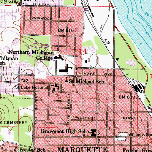 Topographic Map of Saint Michael Catholic Church, MI