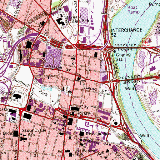 Topographic Map of United Technology Corporation Heliport, CT