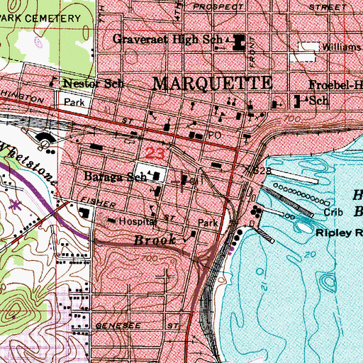 Topographic Map of Marquette County Sheriff's Office, MI