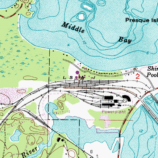 Topographic Map of Marquette Station, MI