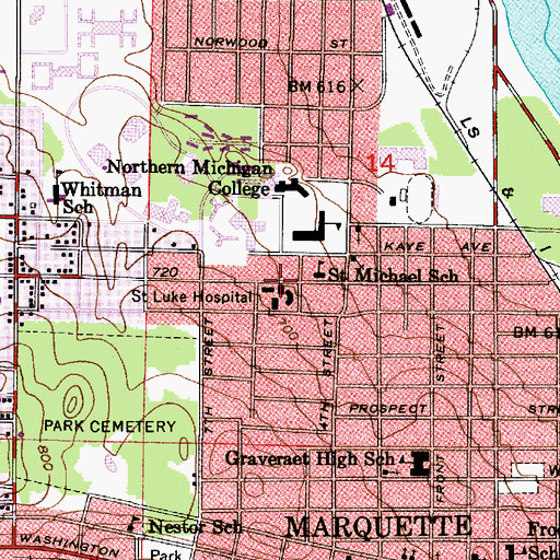 Topographic Map of Digestive Health Clinic, MI