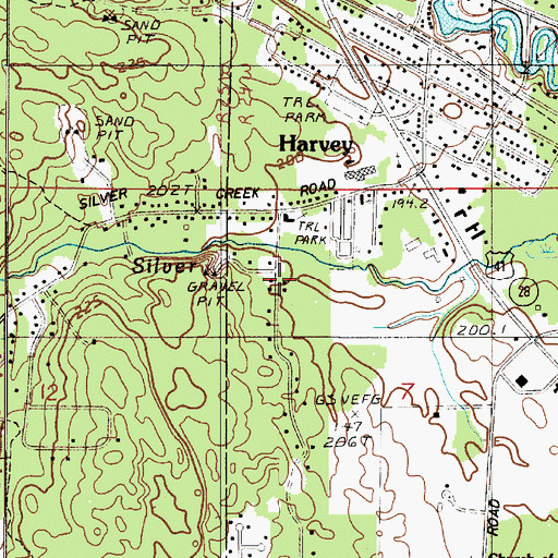 Topographic Map of Silver Creek Estates, MI