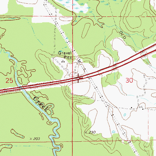Topographic Map of Exit 26, AL