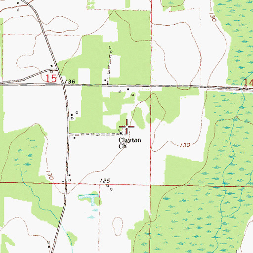 Topographic Map of Clayton Cemetery, AL