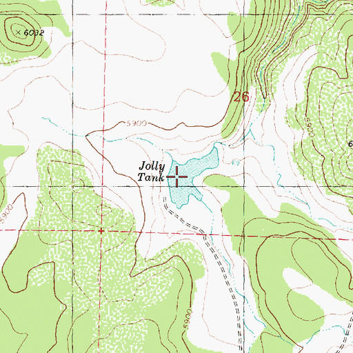 Topographic Map of Jolly Tank, AZ