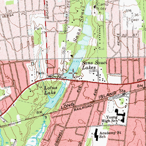 Topographic Map of Greenes Lake, NY