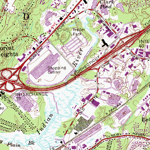 Topographic Map of Milford-Alexander Heliport, CT