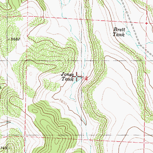 Topographic Map of Jones Tank, AZ
