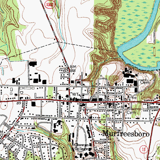 Topographic Map of Murfreesboro Police Department, NC