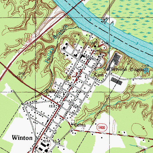 Topographic Map of Winton Police Department, NC