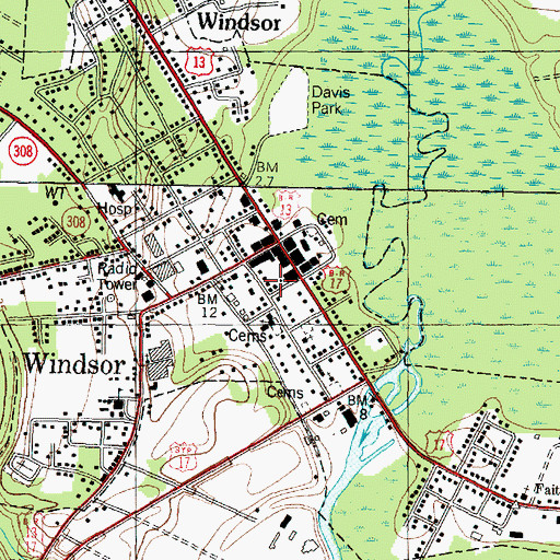 Topographic Map of Bertie County Sheriff's Office, NC