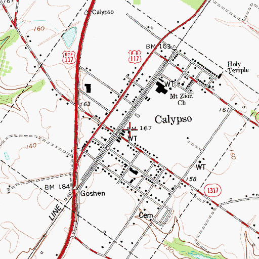 Topographic Map of Faison Police Department, NC
