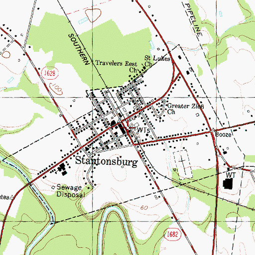 Topographic Map of Stantonsburg Police Department, NC