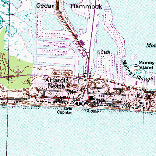 Topographic Map of Atlantic Beach Police Department, NC