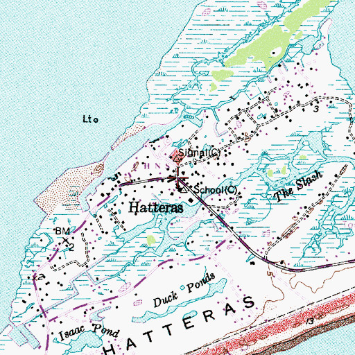 Topographic Map of Dare County Sheriff's District Office, NC