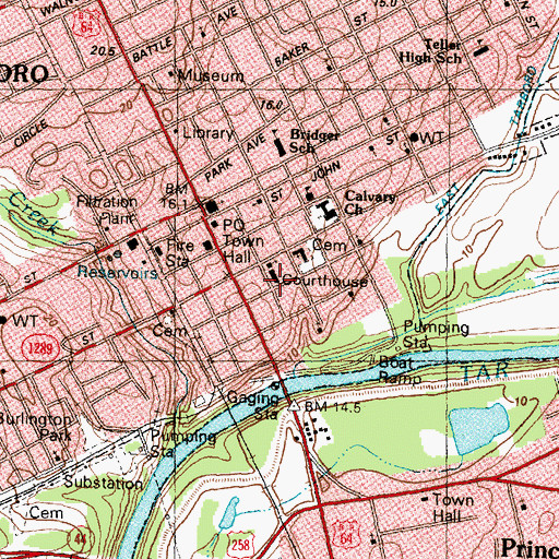 Topographic Map of Edgecombe Criminal Division, NC