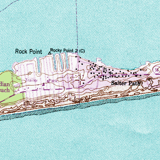 Topographic Map of Indian Beach Police Department, NC