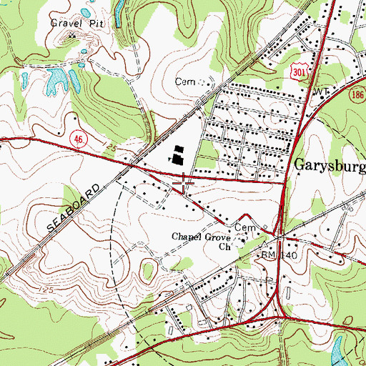Topographic Map of Garysburg Police Department, NC