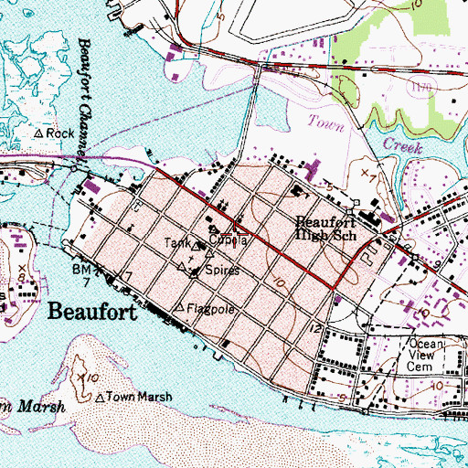 Topographic Map of Carteret County Sheriff's Office, NC