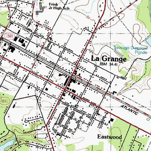 Topographic Map of La Grange Police Department, NC