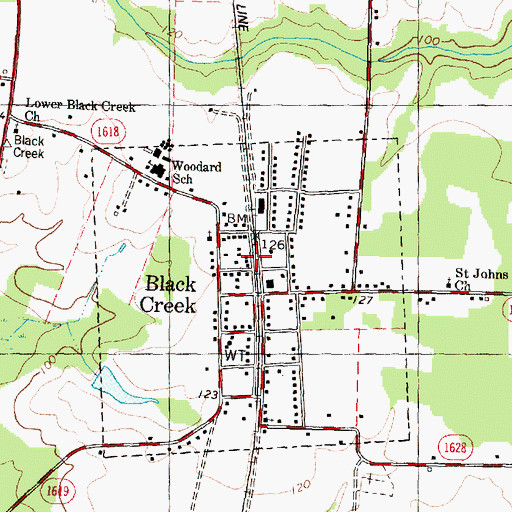 Topographic Map of Black Creek Police Department, NC