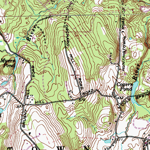Topographic Map of Flying Ridge Airstrip, CT