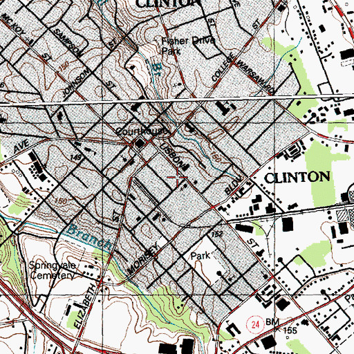 Topographic Map of Clinton Police Department, NC