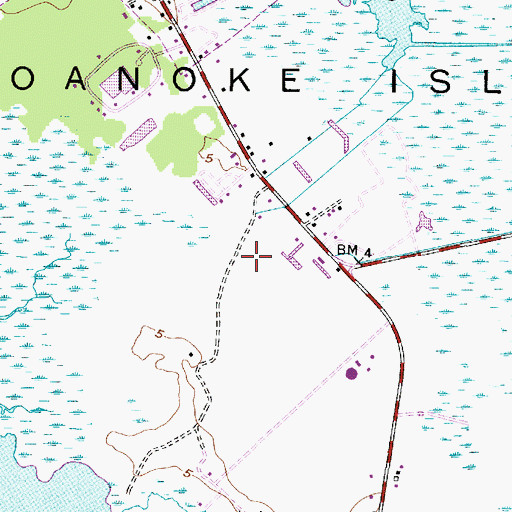 Topographic Map of Dare County Sheriff's Office - Manteo, NC