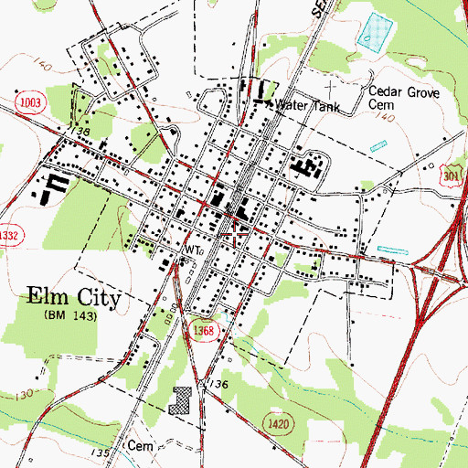 Topographic Map of Wilson County Sheriff's Office, NC