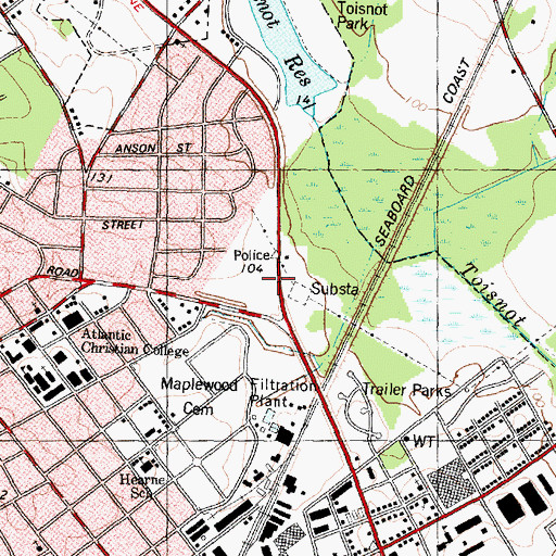 Topographic Map of Law Enforcement Center, NC