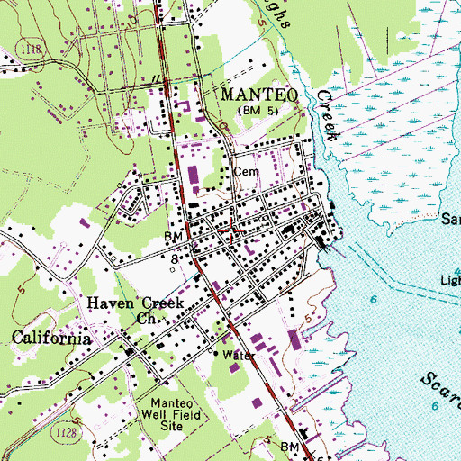 Topographic Map of Manteo Police Department, NC