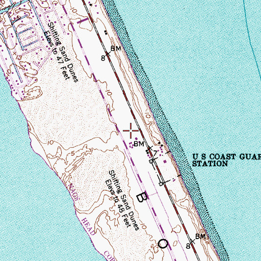 Topographic Map of Nags Head Police Department, NC